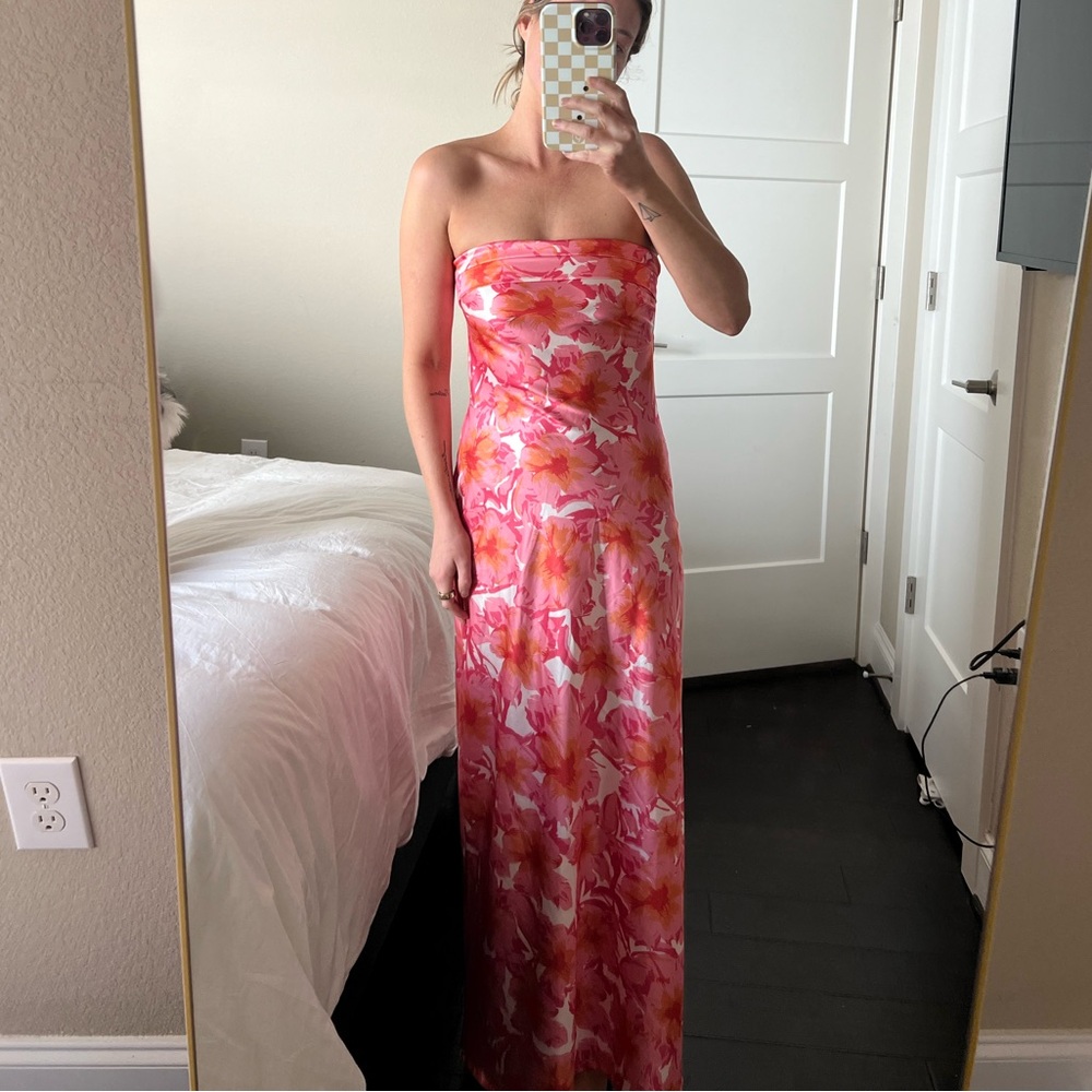 Floral Strapless Maxi Dress
